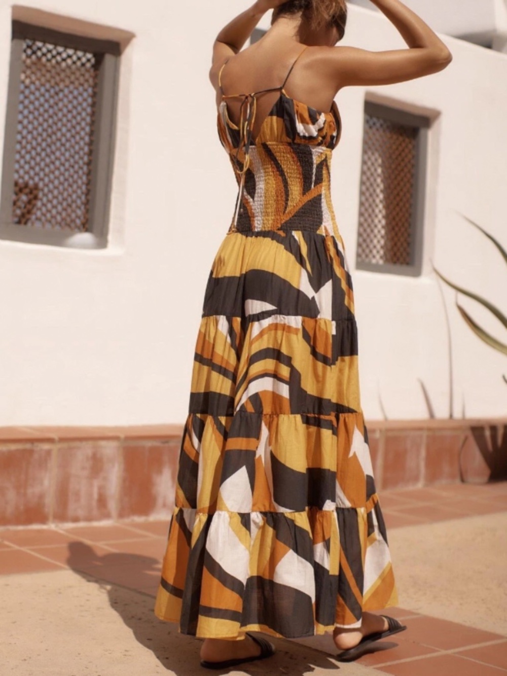 Anthropologie the Josephine Smocked Drop Waist Maxi Dress Size XS - Picture 7 of 13